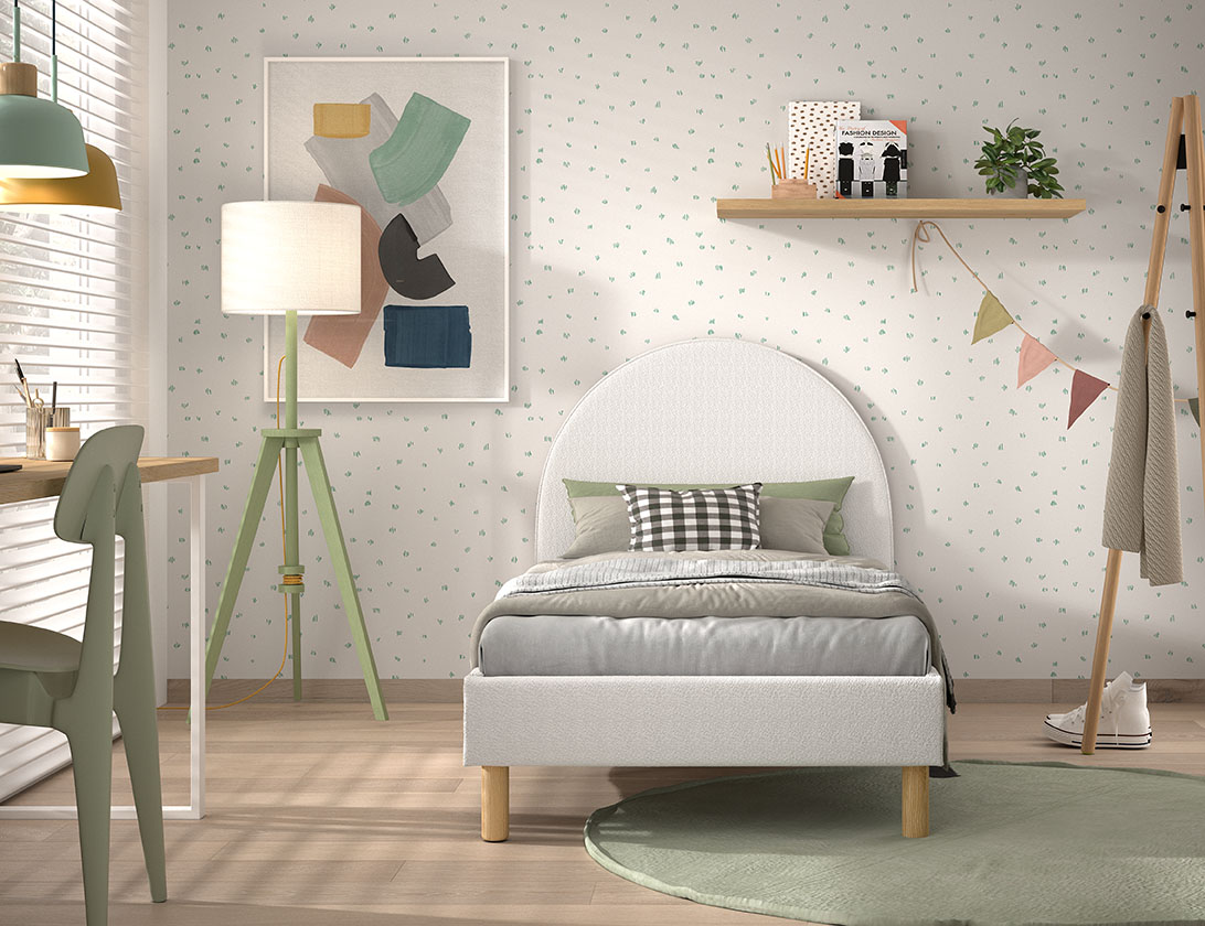 Maan Bed 90 215 200 Boucle Wit