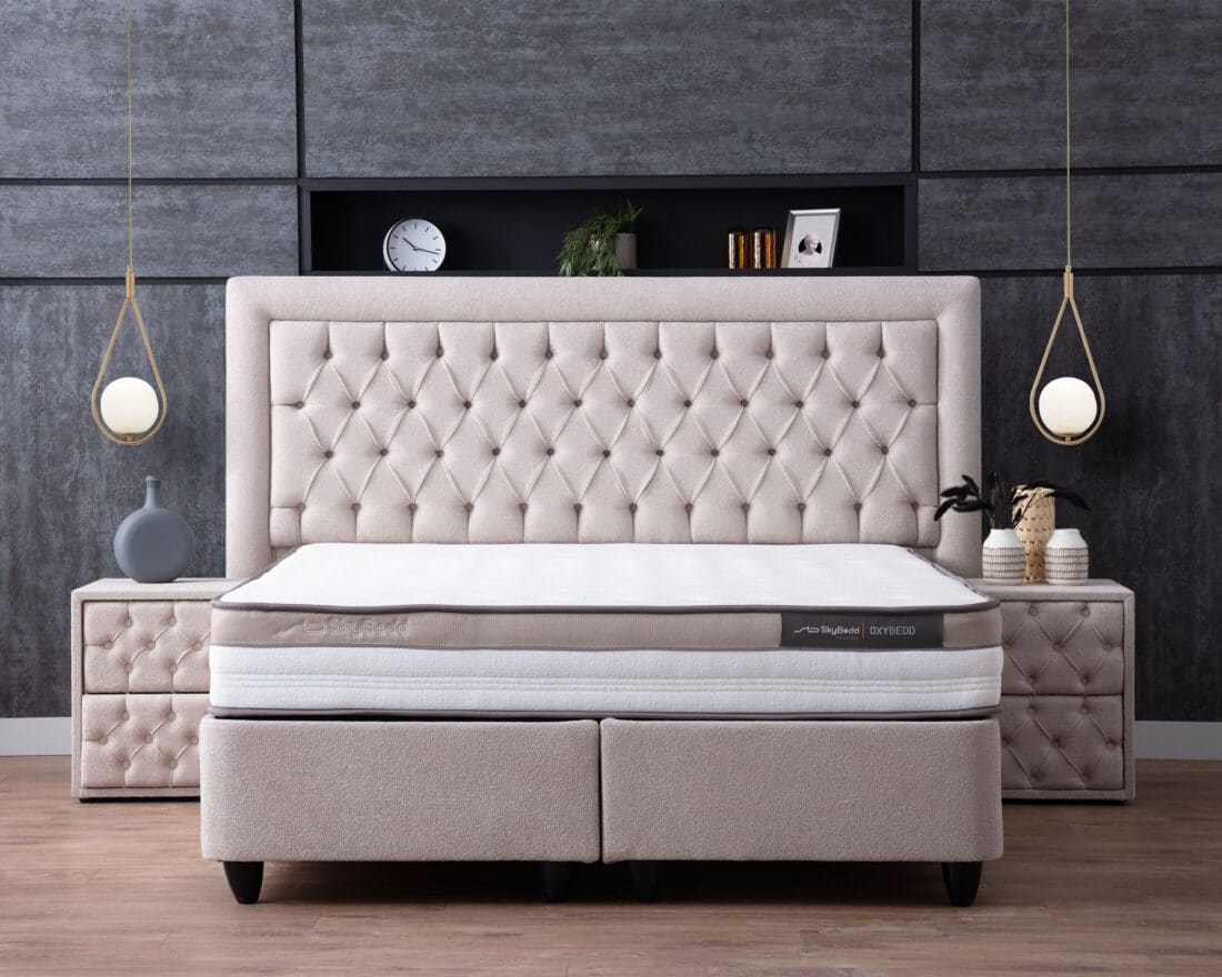 Opbergboxspring Oxybedd Beige 180x200cm