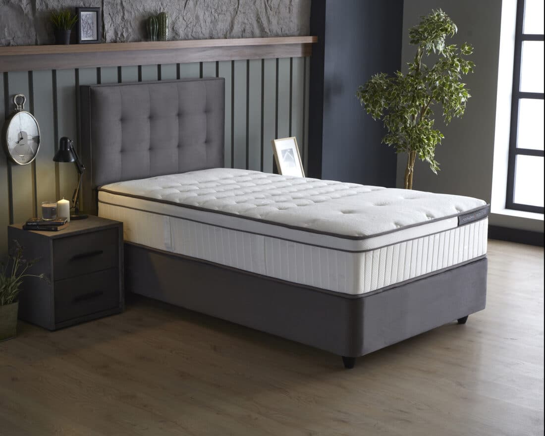 Opbergboxspring Modebed Antraciet 90x200cm 8211 Eenpersoons