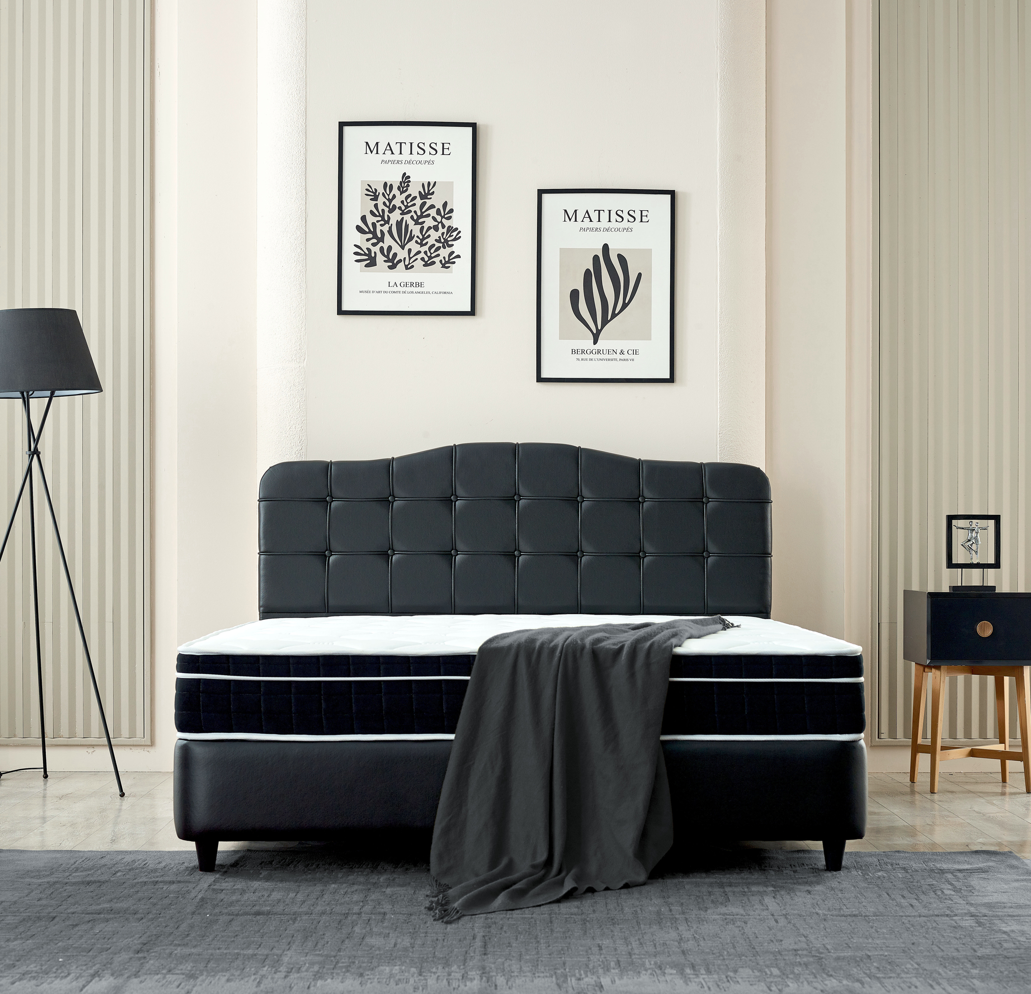 Opbergboxspring Marrakech Kunstleer Zwart 160x200cm