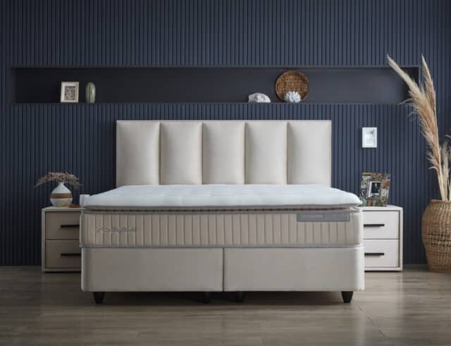 Opbergboxspring Birdybedd Beige 180x200cm