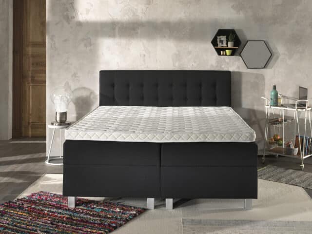 Opbergboxspring Shurgard Antraciet 140x200cm