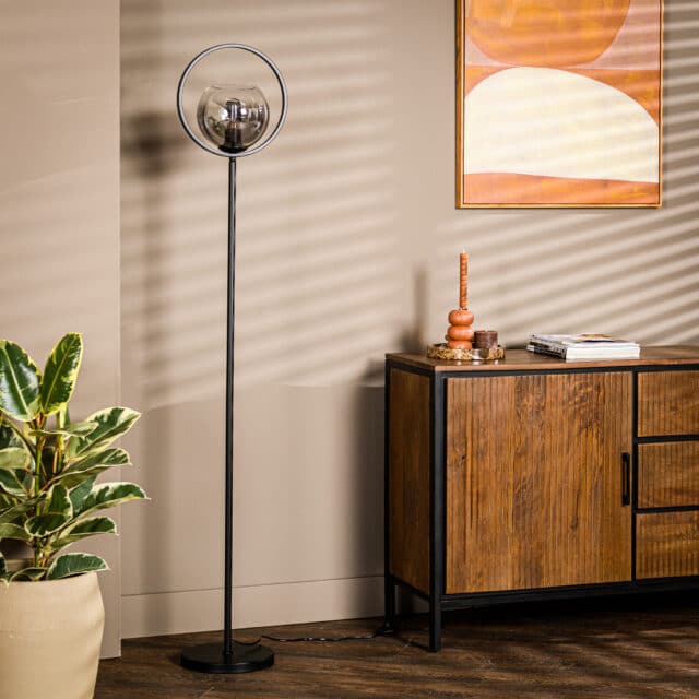 Vloerlamp 1 Lichts V340 Smoke Glas