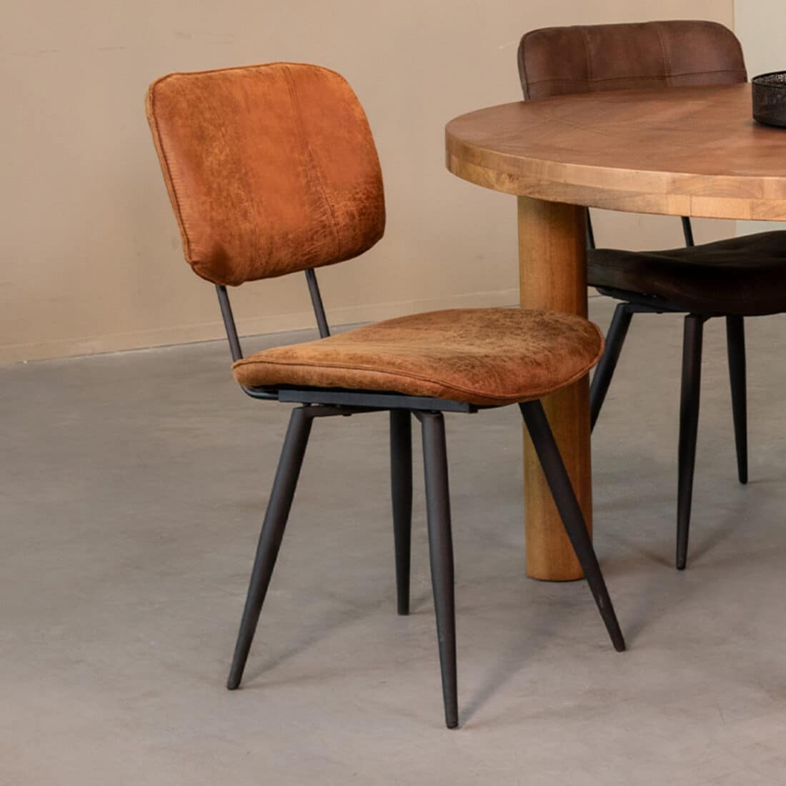 Eetkamerstoel Fos 8211 Cognac 8211 Leder Bestelling Per 2 Stuks