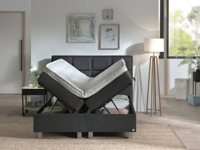 Opbergboxspring Modebedd Beige 160x200cm