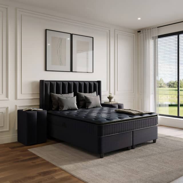 Opbergboxspring Blackpearl Antraciet 140x200cm