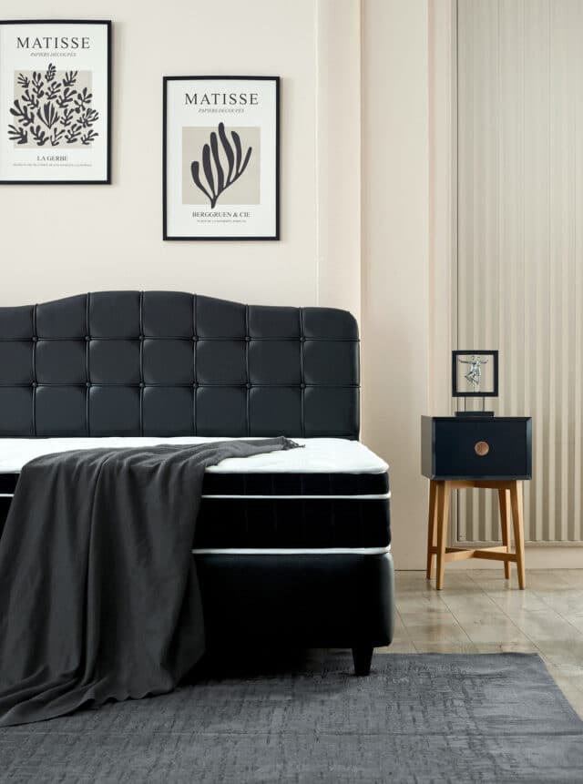 Opbergboxspring Marrakech Kunstleer Zwart 160x200cm