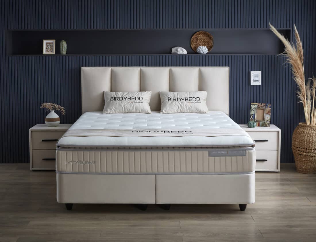 Opbergboxspring Birdybedd Beige 180x200cm