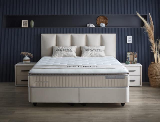 Opbergboxspring Birdybedd Beige 180x200cm