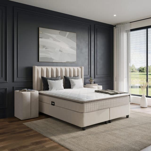 Opbergboxspring Blackpearl Beige 180x200cm