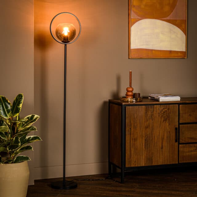 Vloerlamp 1 Lichts V340 Smoke Glas