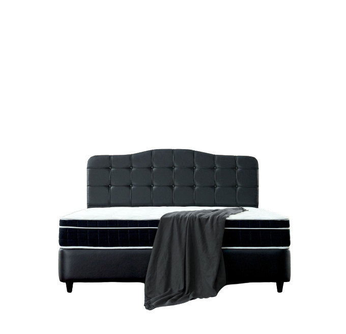 Opbergboxspring Marrakech Kunstleer Zwart 160x200cm