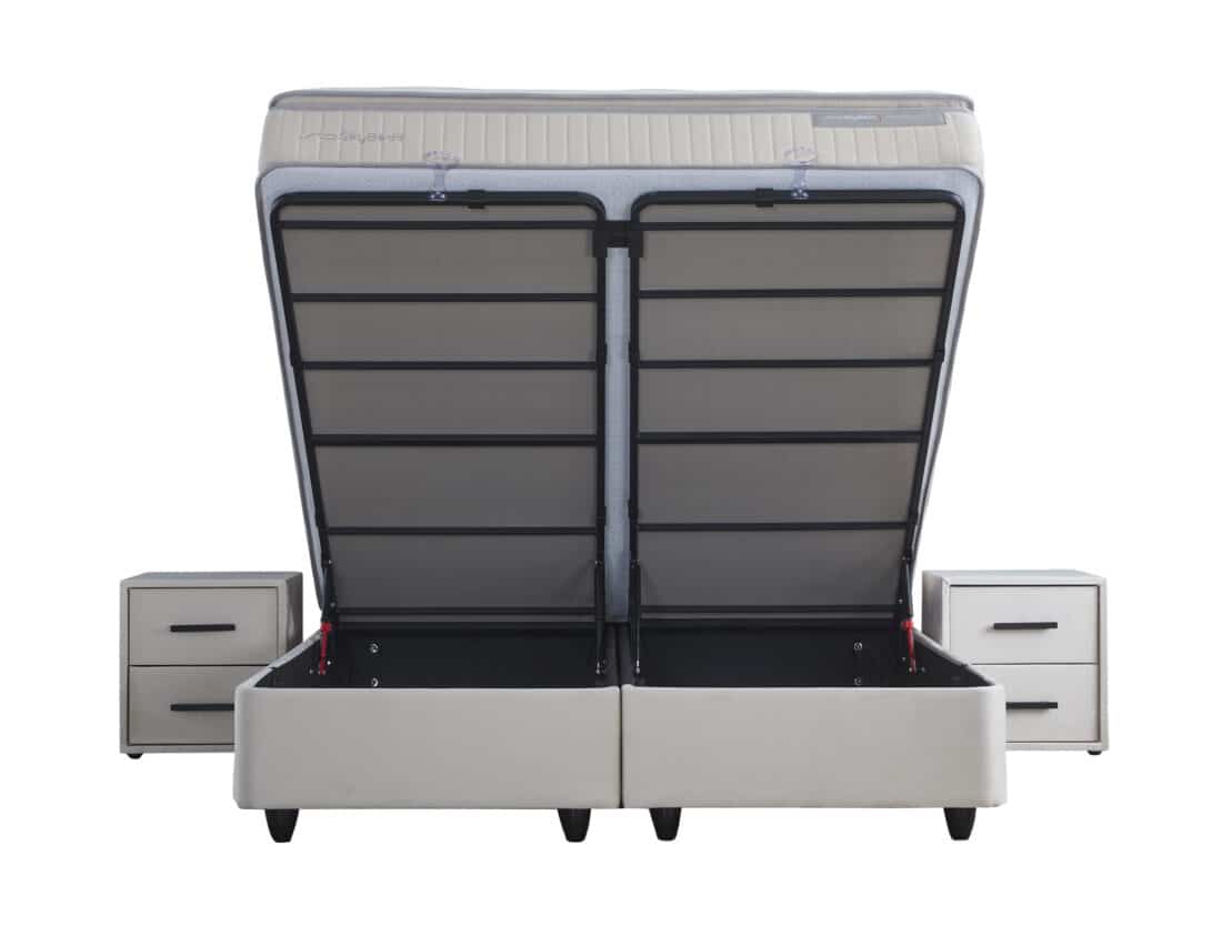 Opbergboxspring Birdybedd Beige 180x200cm