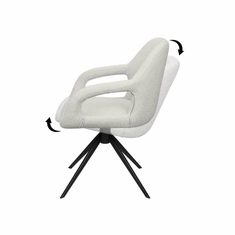 Eetkamerstoel Move 8211 Verstelbaar 8211 Stof Sahara Linen 8211 Relax Functie 8211 Frame Zwart