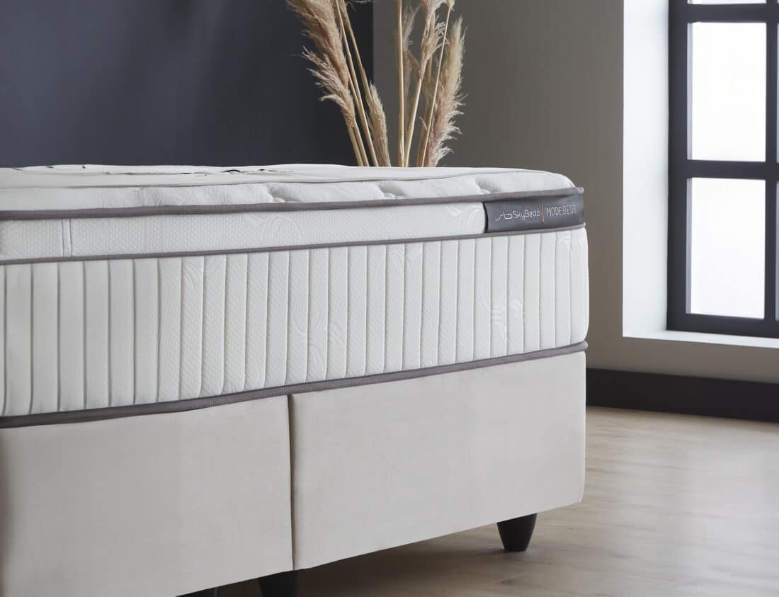 Opbergboxspring Modebedd Beige 180x200cm