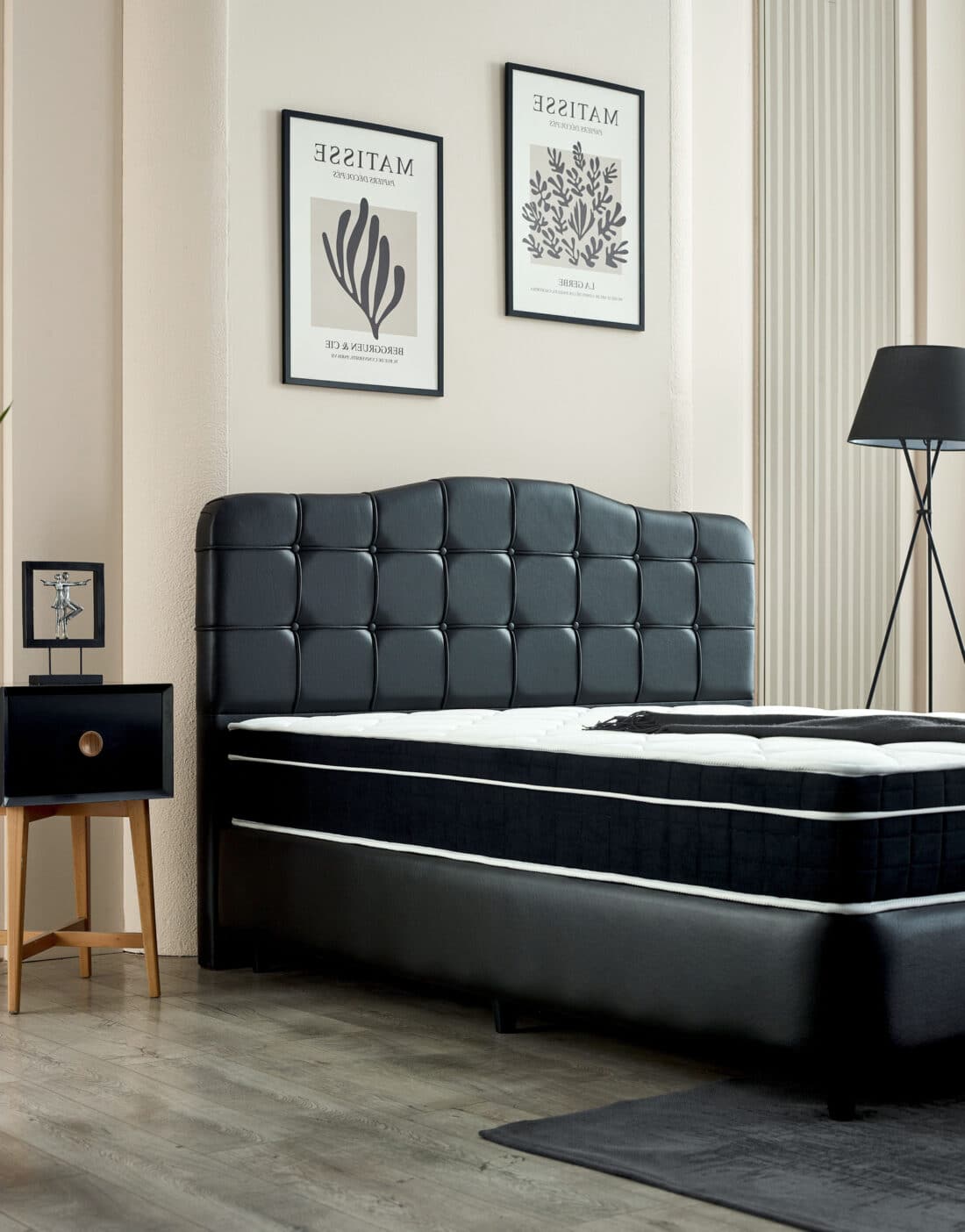 Opbergboxspring Marrakech Kunstleer Zwart 160x200cm