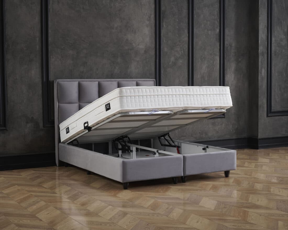 Opbergboxspring Miami Velvet Antraciet 180x200cm