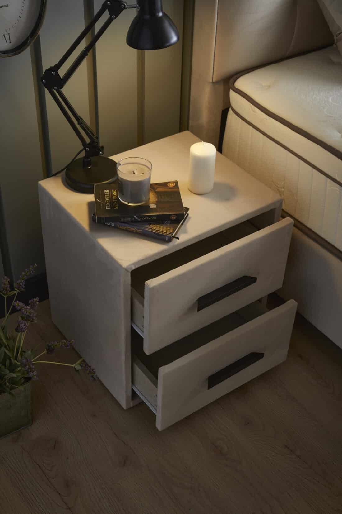 Opbergboxspring Modebed Beige 90x200cm 8211 Eenpersoons