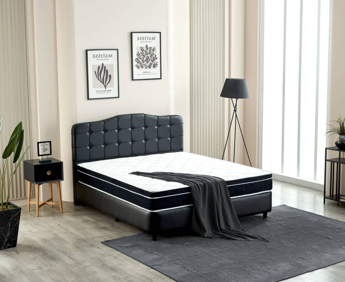 Opbergboxspring Marrakech Kunstleer Zwart 160x200cm