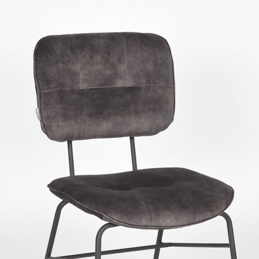 Eetkamerstoel Dez 8211 Antraciet 8211 Velours