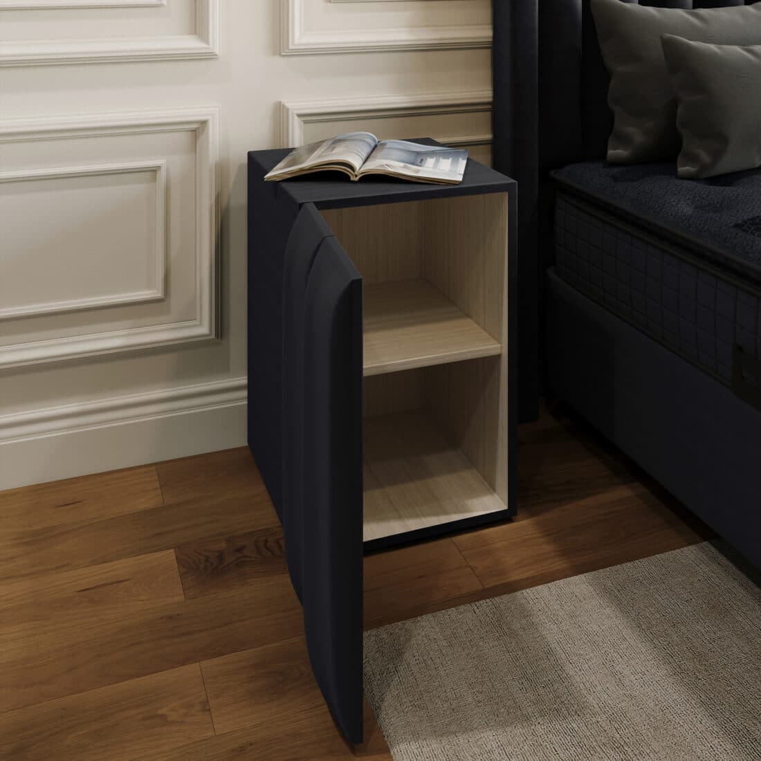 Opbergboxspring Blackpearl Antraciet 140x200cm