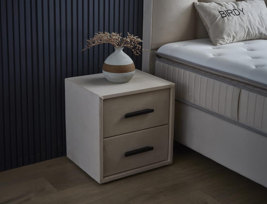 Opbergboxspring Birdybedd Beige 180x200cm