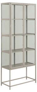 Vitrinekast Seaford - Grijs gepoedercoat stalen frame