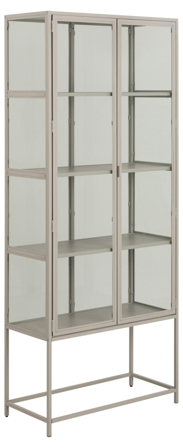 Vitrinekast Seaford 8211 Grijs Gepoedercoat Stalen Frame