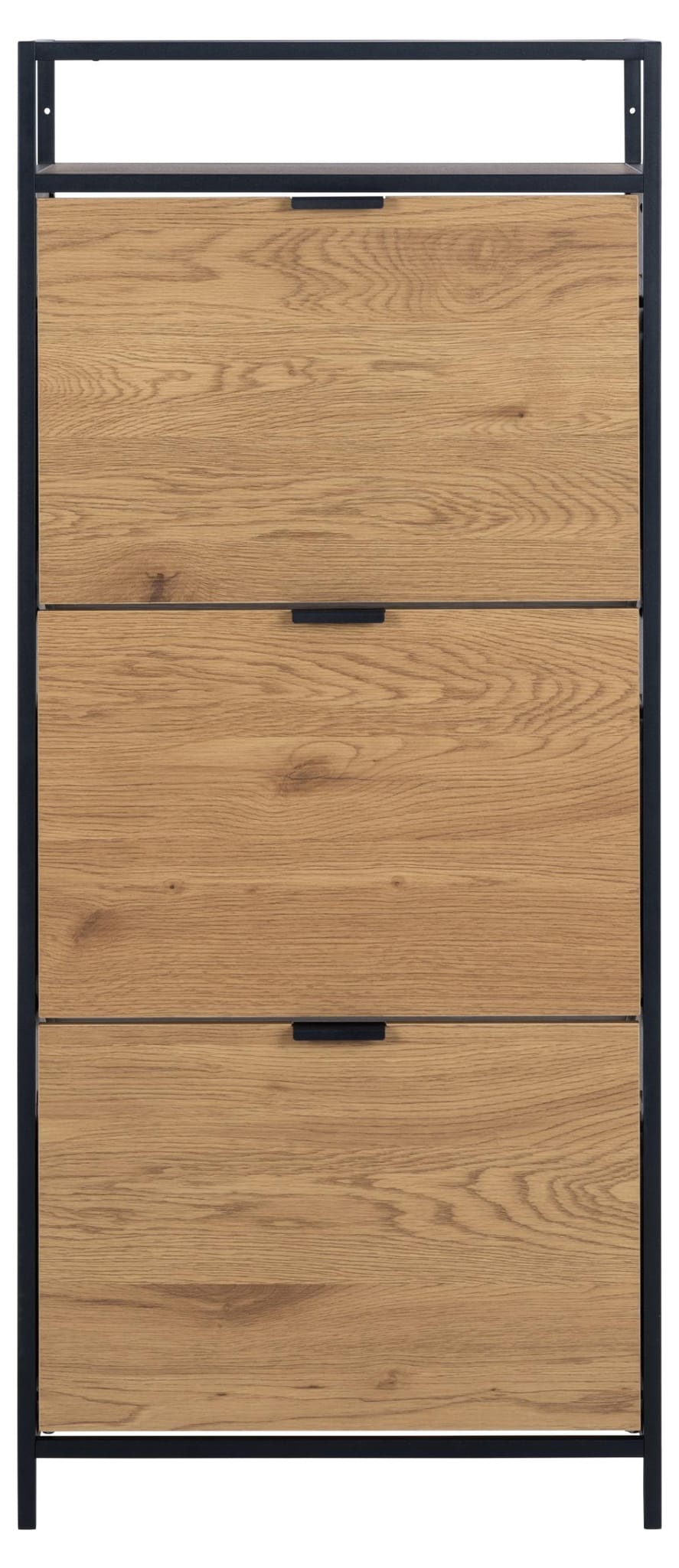 Schoenenkast Seaford 8211 Ruw Eikenpapier Zwart Metaal