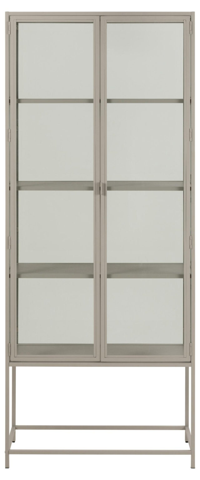 Vitrinekast Seaford 8211 Grijs Gepoedercoat Stalen Frame