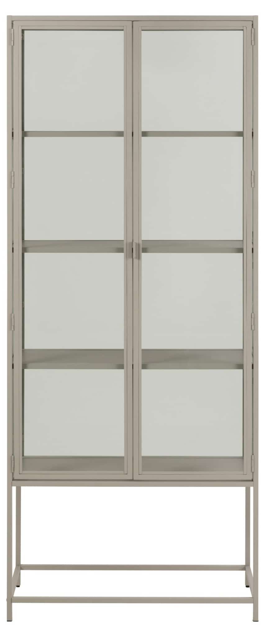 Vitrinekast Seaford 8211 Grijs Gepoedercoat Stalen Frame