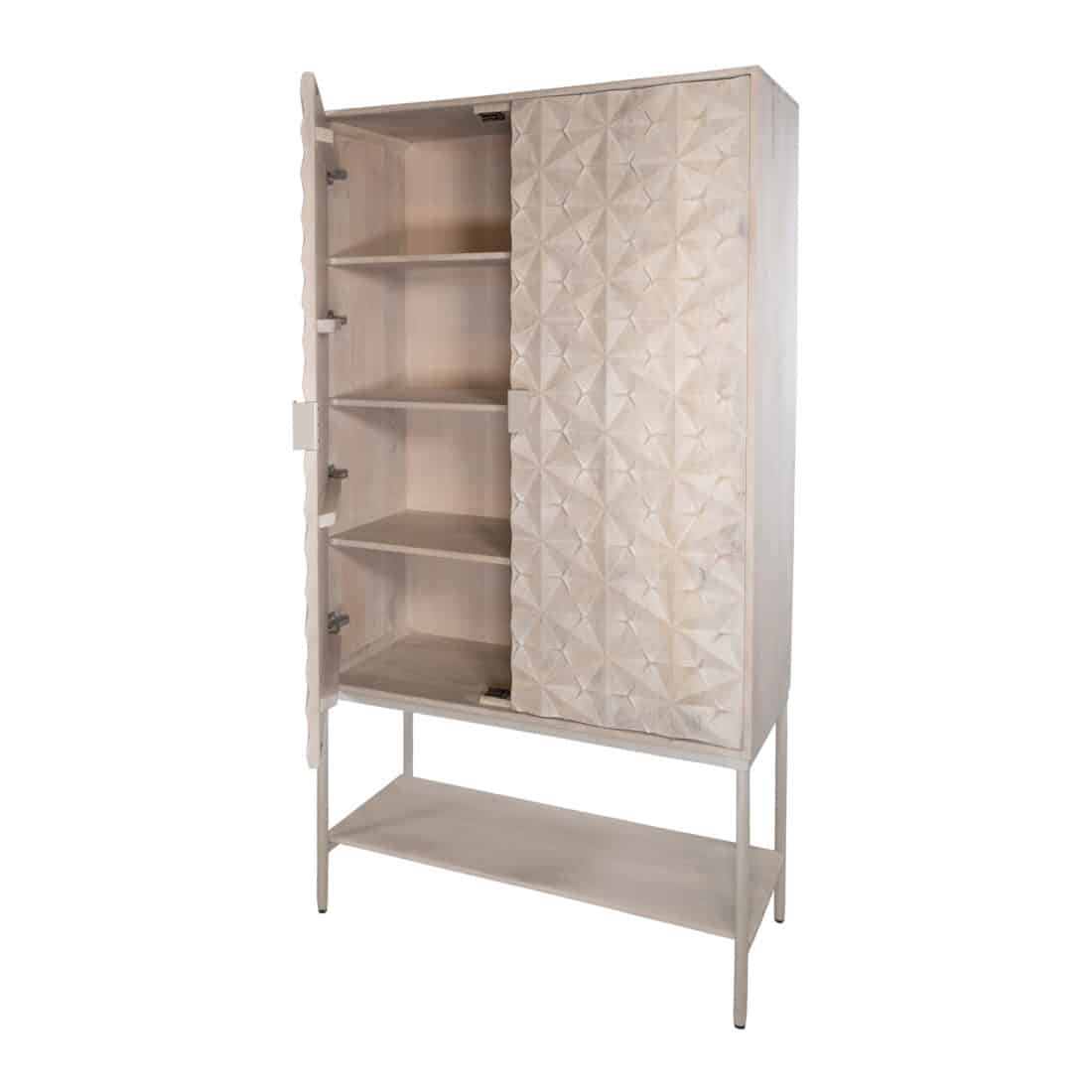 Wandkast Trinity 8211 2 Deurs 8211 Met Onderplank 8211 Mangohout Ashblond