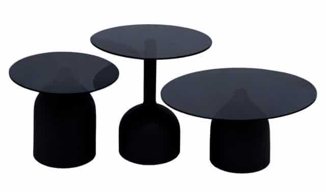 Bijzettafel Brix Isa 8211 Zwart 8211 Rookglas 8211 55 Cm