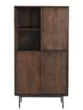 Wandkast Ravenstein - Bruin mangohout - Gecoat staal - 90 cm