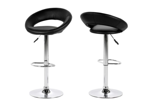 Barkruk Stevige 8211 Pu Bekleding Zwart 8211 Chroom Minimale Bestelling 2 Stuks