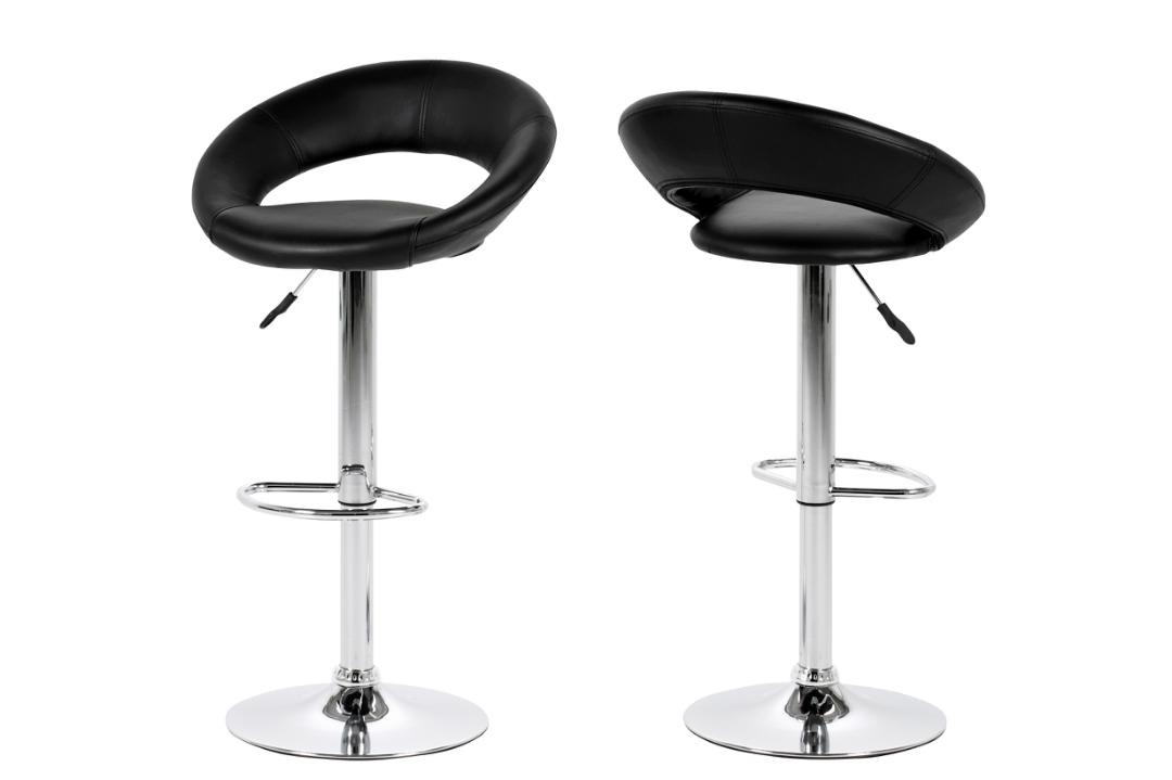 Barkruk Stevige 8211 Pu Bekleding Zwart 8211 Chroom Minimale Bestelling 2 Stuks