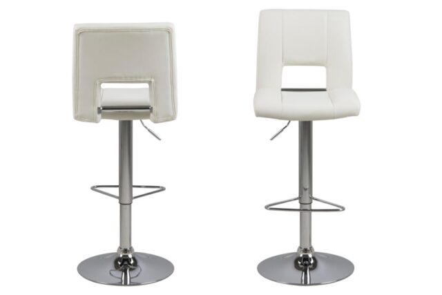 Barkruk Sylvia 8211 Wit Pu 8211 Chroom Minimale Bestelling 2 Stuks