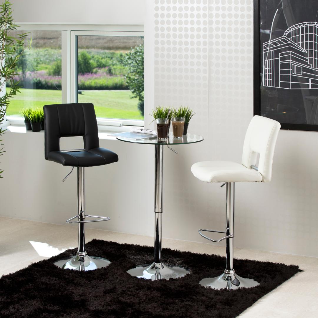 Barkruk Sylvia 8211 Wit Pu 8211 Chroom Minimale Bestelling 2 Stuks