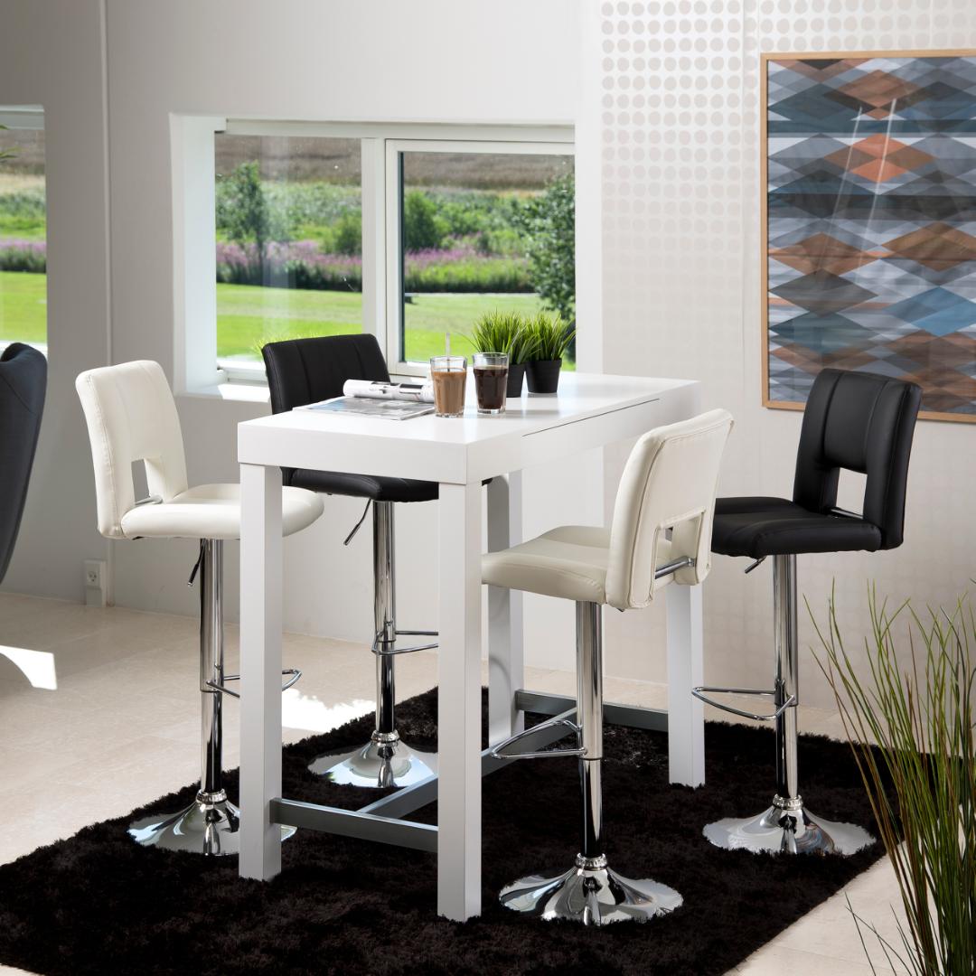 Barkruk Sylvia 8211 Wit Pu 8211 Chroom Minimale Bestelling 2 Stuks