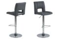 Barkruk Sylvia - Stof Corsica donkergrijs - Staal (minimale bestelling 2 stuks)