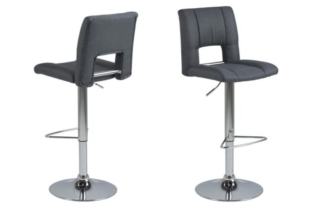 Barkruk Sylvia 8211 Stof Corsica Donkergrijs 8211 Staal Minimale Bestelling 2 Stuks