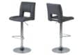 Barkruk Sylvia - Stof Corsica donkergrijs - Staal (minimale bestelling 2 stuks)