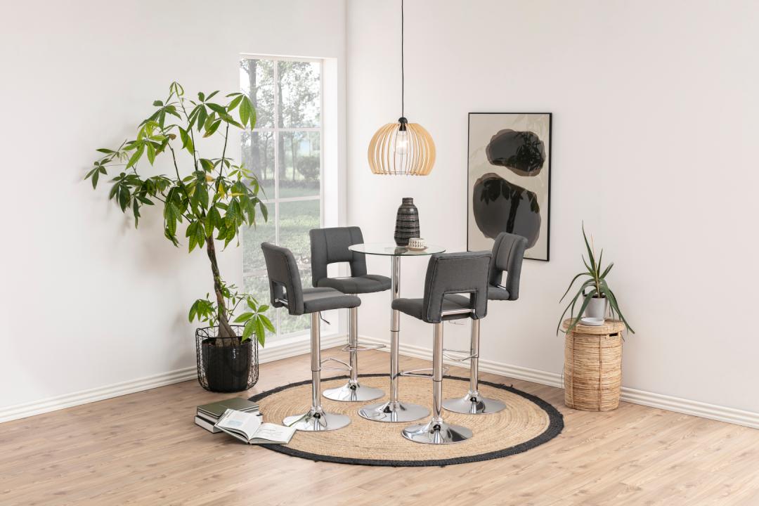 Barkruk Sylvia 8211 Stof Corsica Donkergrijs 8211 Staal Minimale Bestelling 2 Stuks
