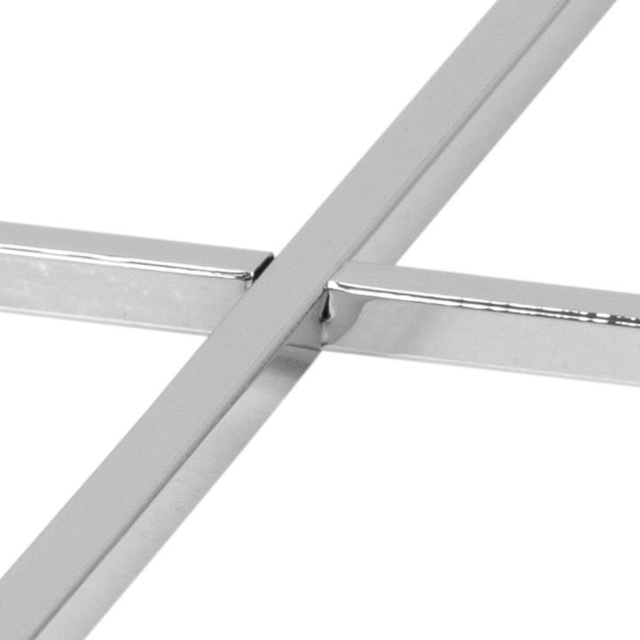 Bijzettafel Kruis 8211 Helder Glas 8211 Chroom