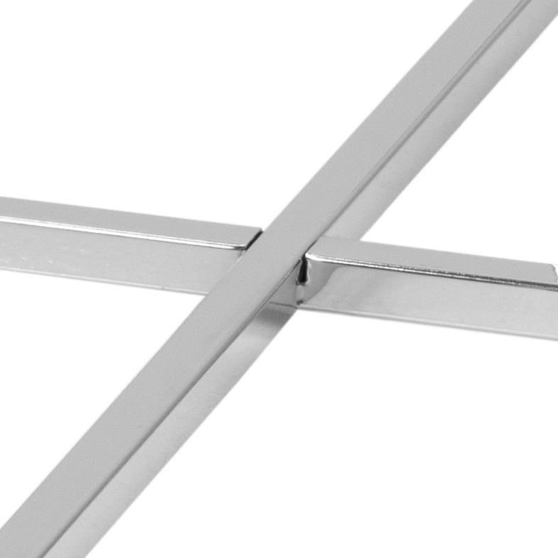 Bijzettafel Kruis 8211 Helder Glas 8211 Chroom