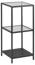 Boekenkast Seaford - Zwart metaal / helder glas