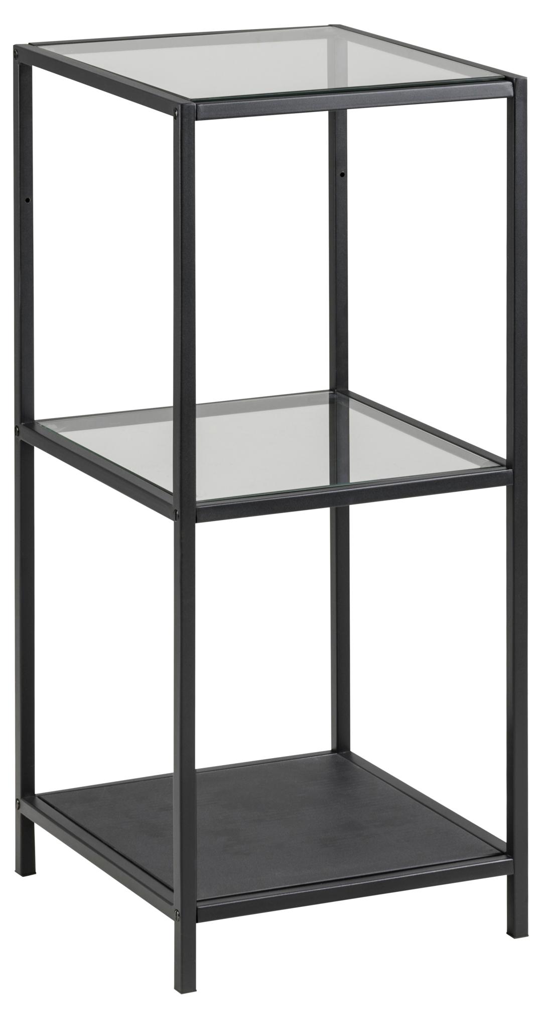 Boekenkast Seaford 8211 Zwart Metaal Helder Glas