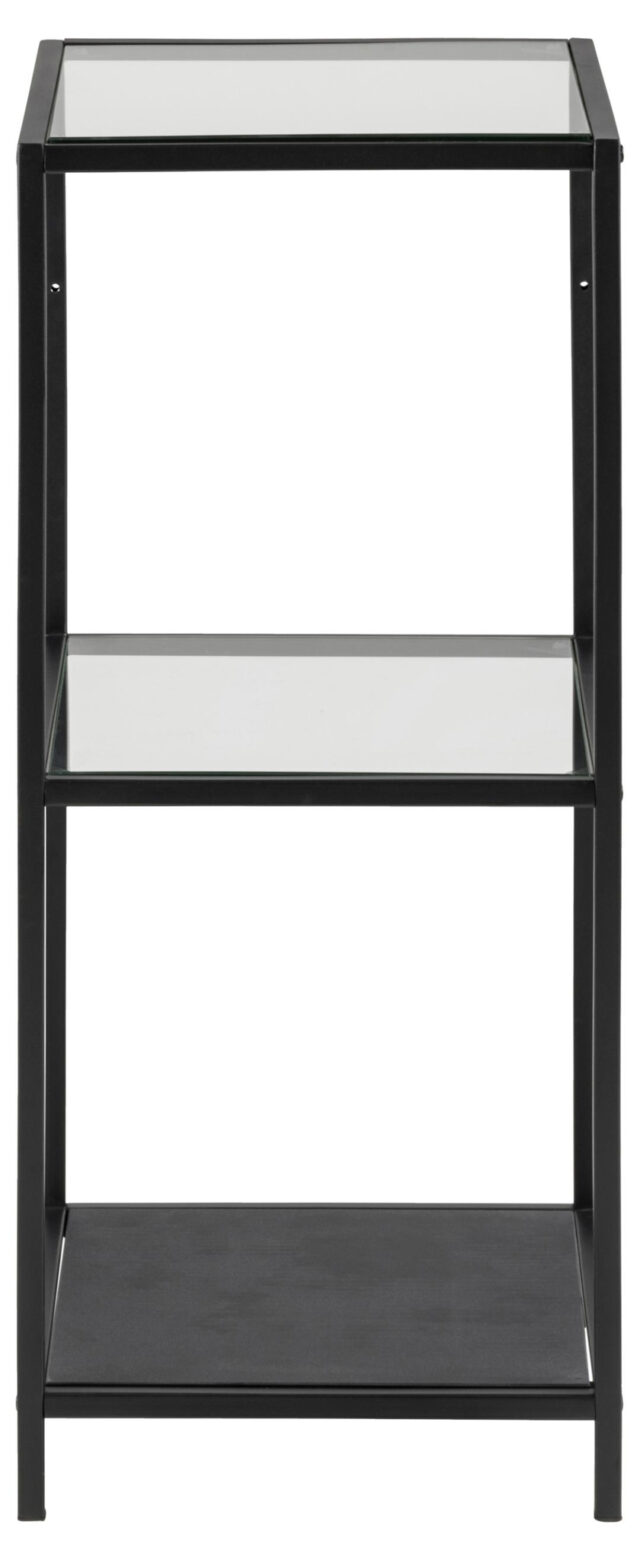 Boekenkast Seaford 8211 Zwart Metaal Helder Glas