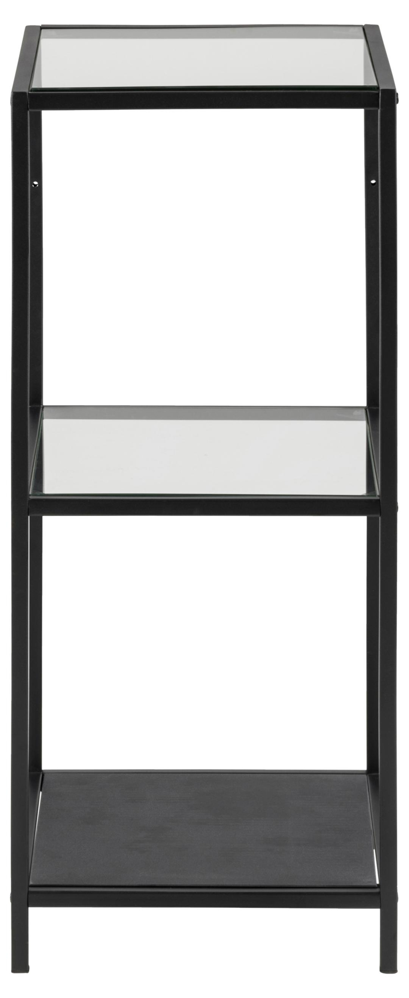 Boekenkast Seaford 8211 Zwart Metaal Helder Glas