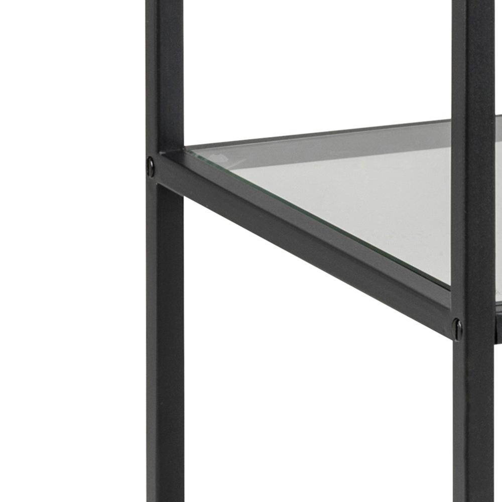 Boekenkast Seaford 8211 Zwart Metaal Helder Glas